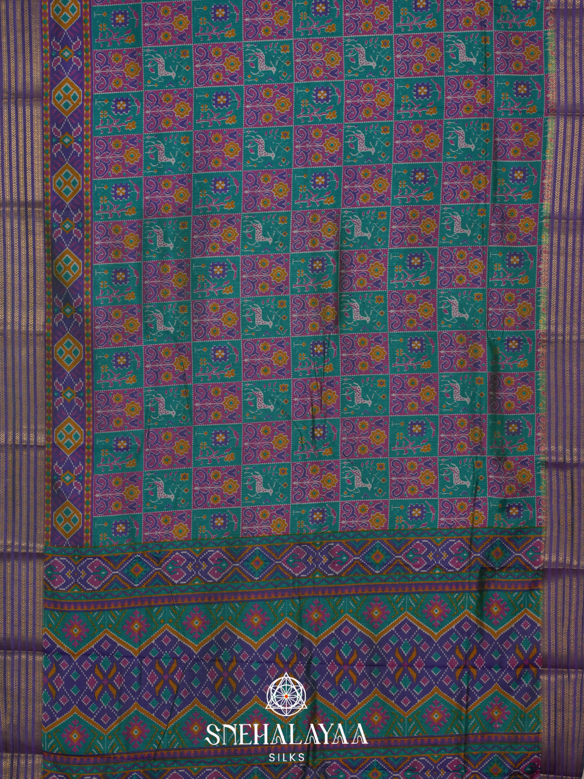 Green Ikkat Saree
