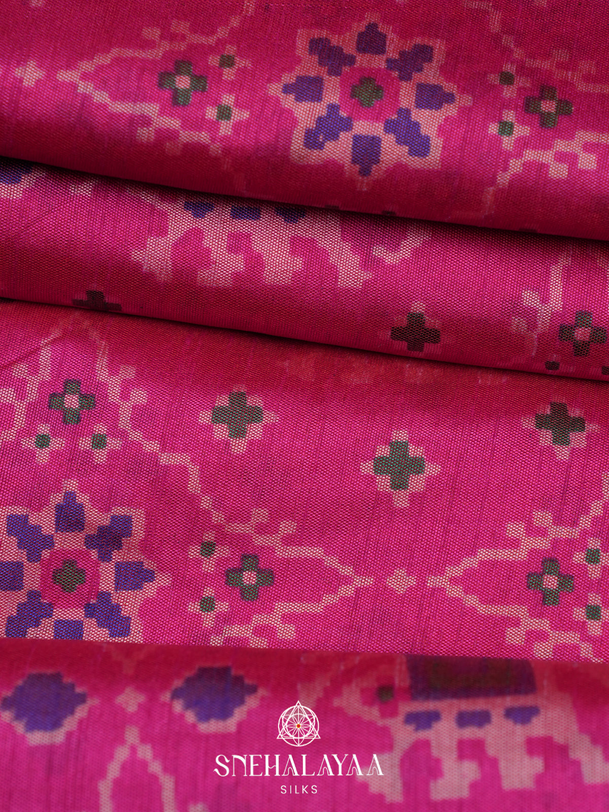 Pink Ikkat Saree