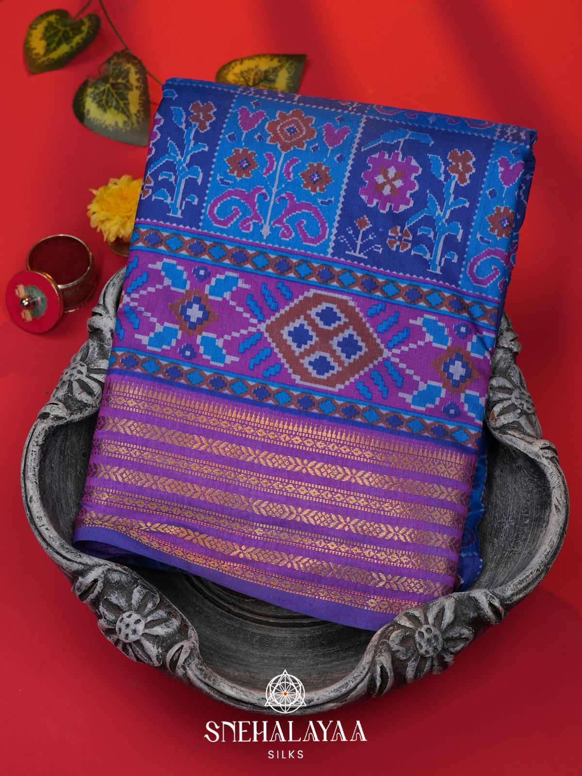 Blue Ikkat Saree
