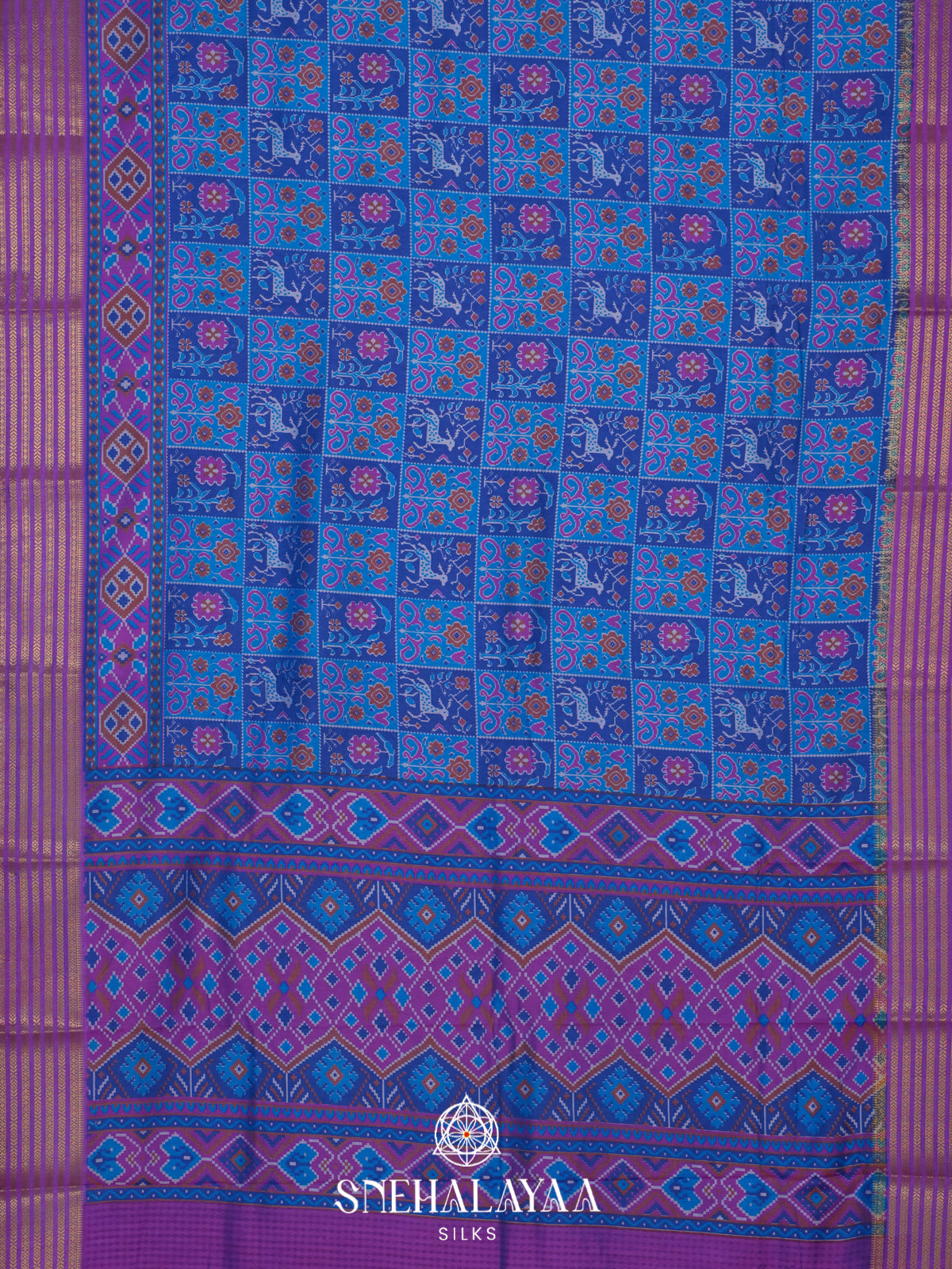 Blue Ikkat Saree