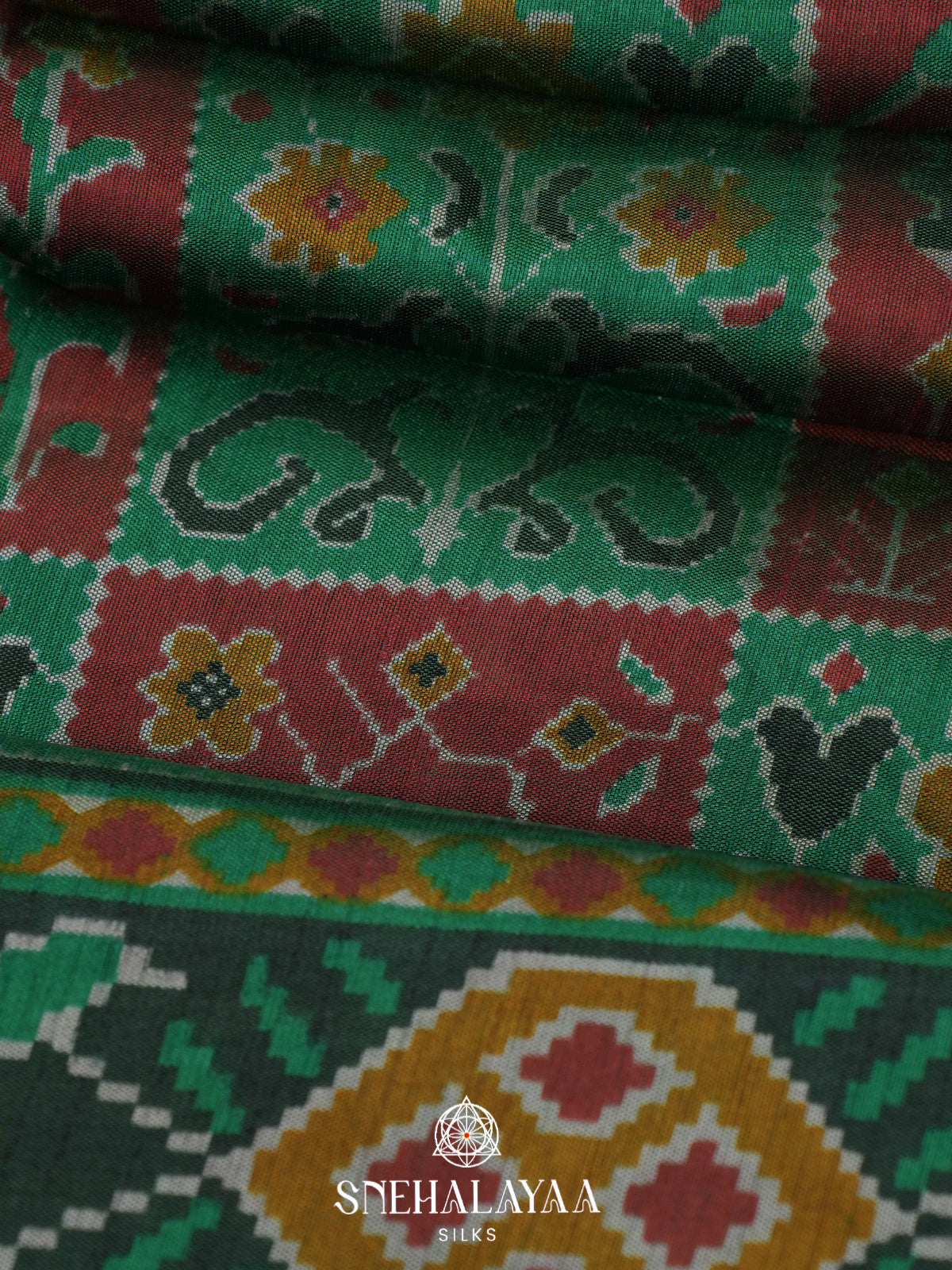 Forest Green Ikkat Saree