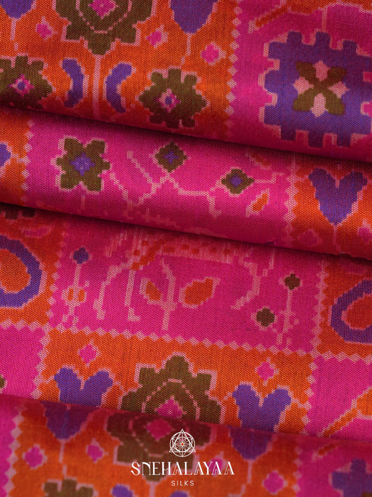 Pink Ikkat Saree