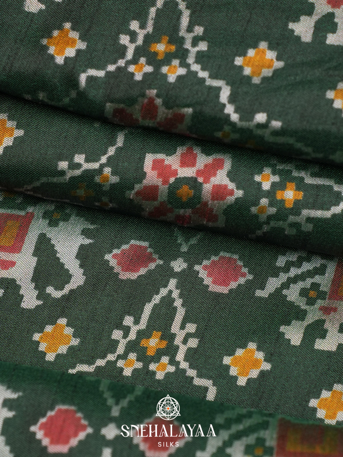 Forest Green Ikkat Saree