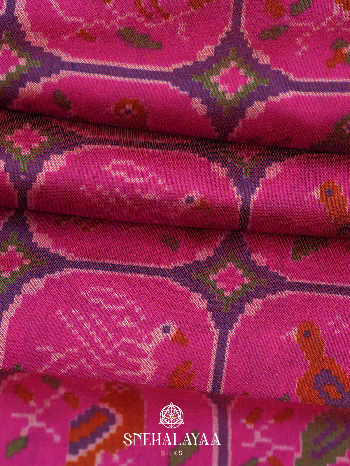 Pink Ikkat Saree