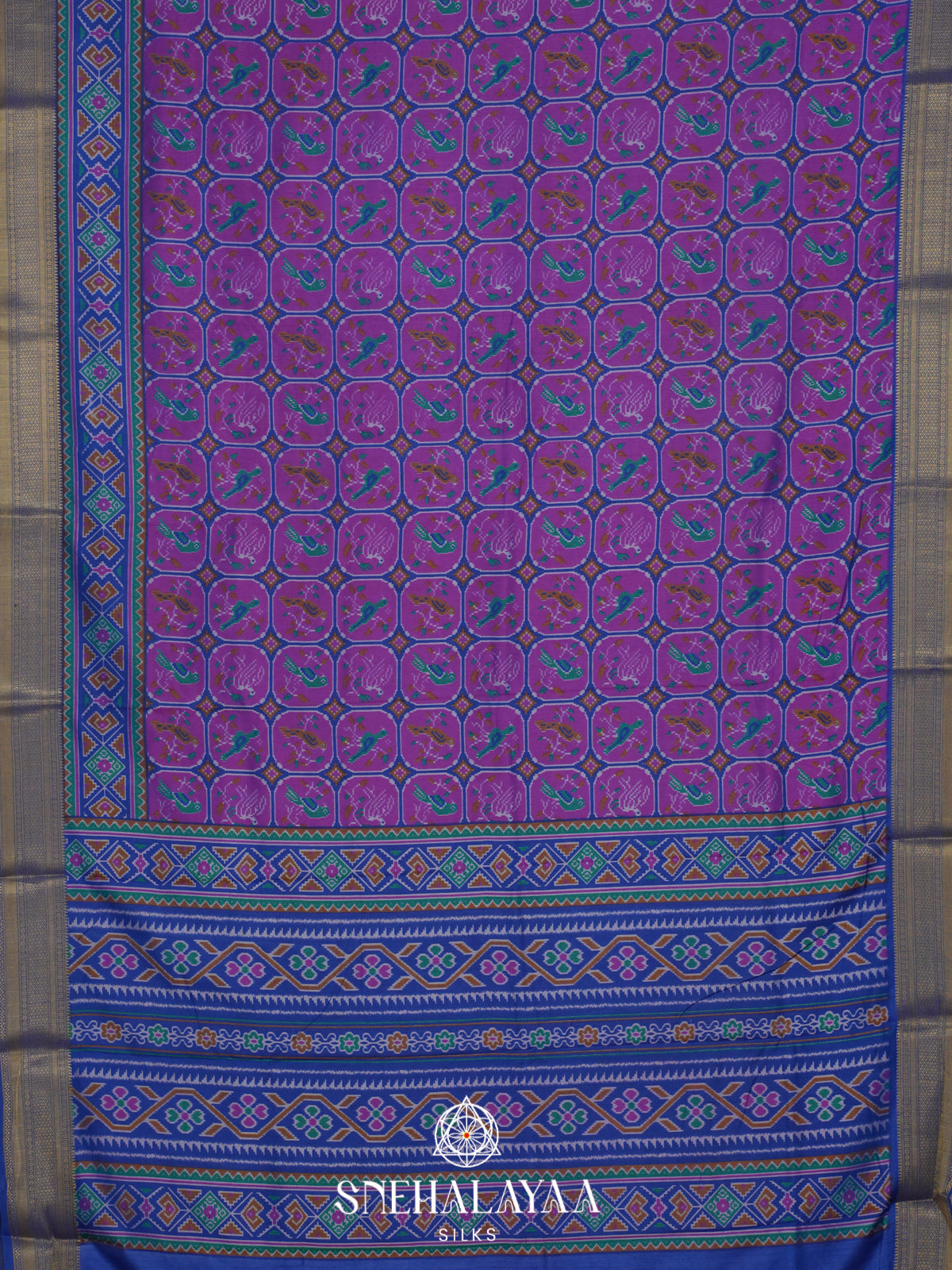 Purple Ikkat Saree