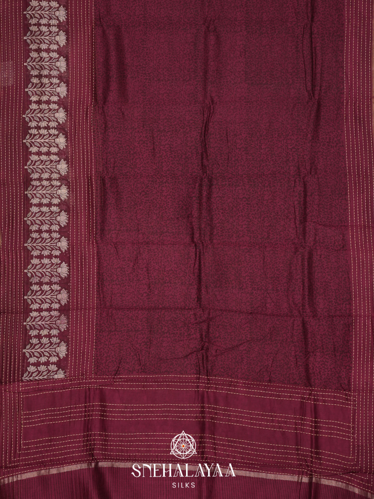 Maroon Chanderi Saree