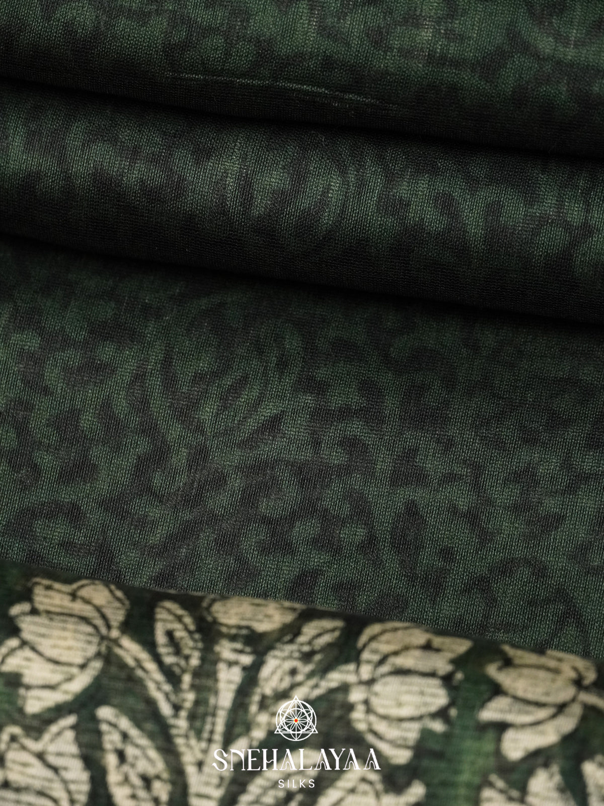 Forest Green Chanderi Saree