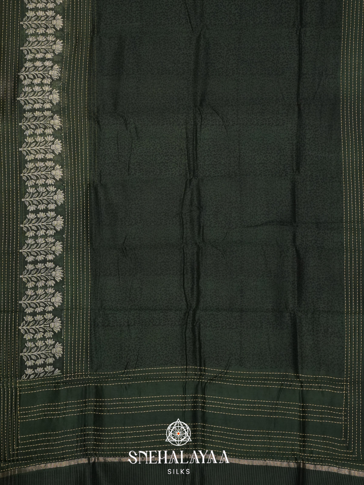 Forest Green Chanderi Saree