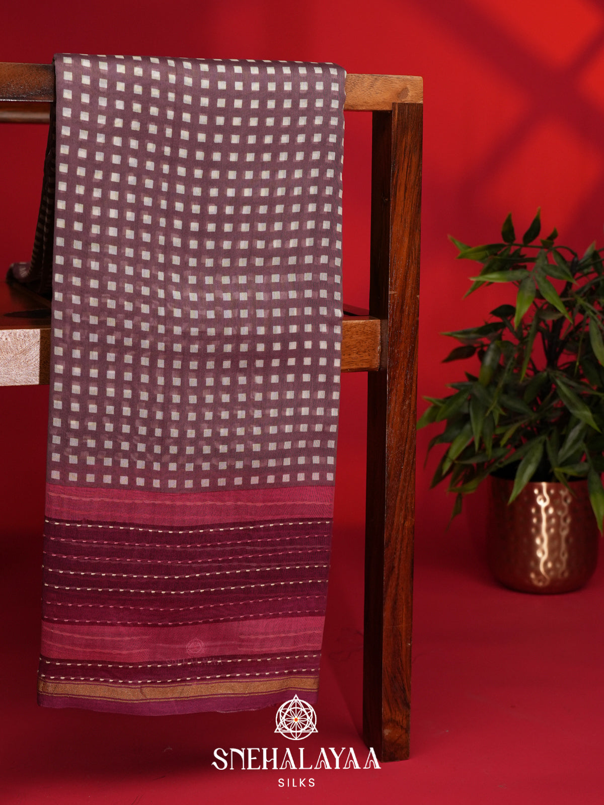Mauve  Chanderi Saree
