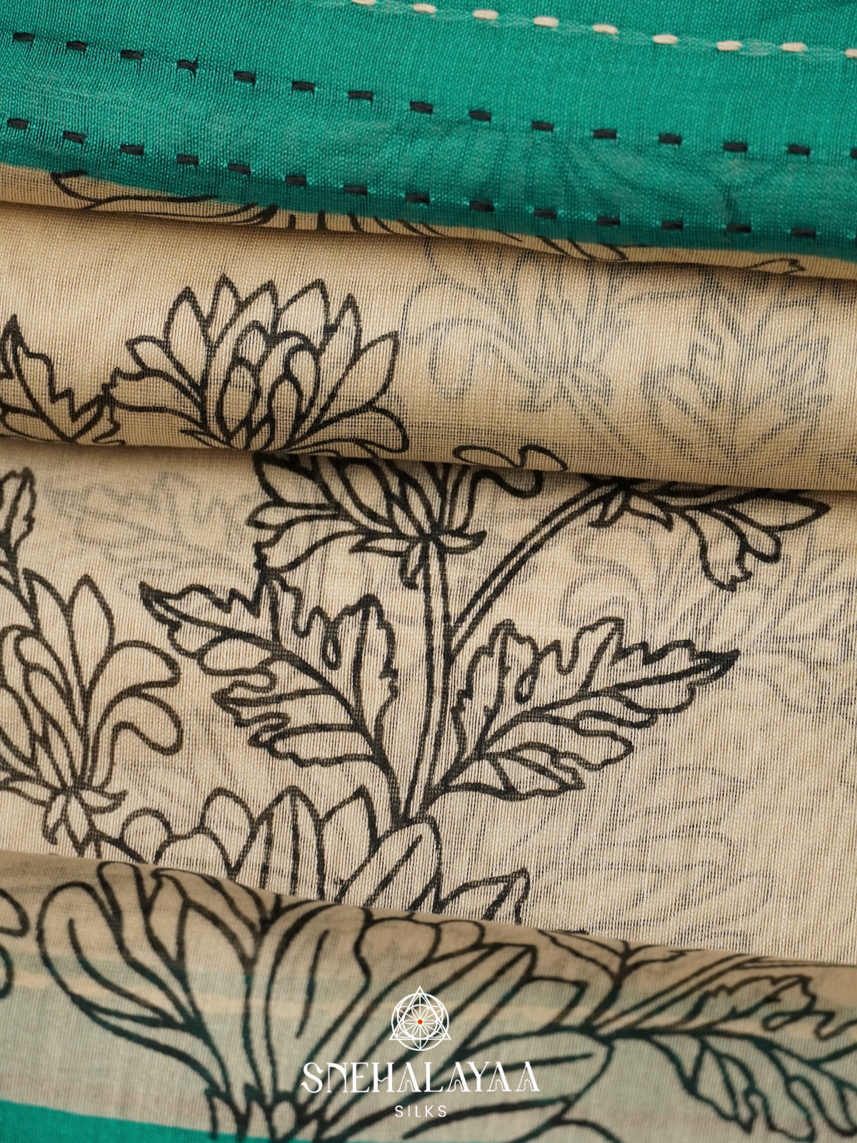 Cream Chanderi Saree