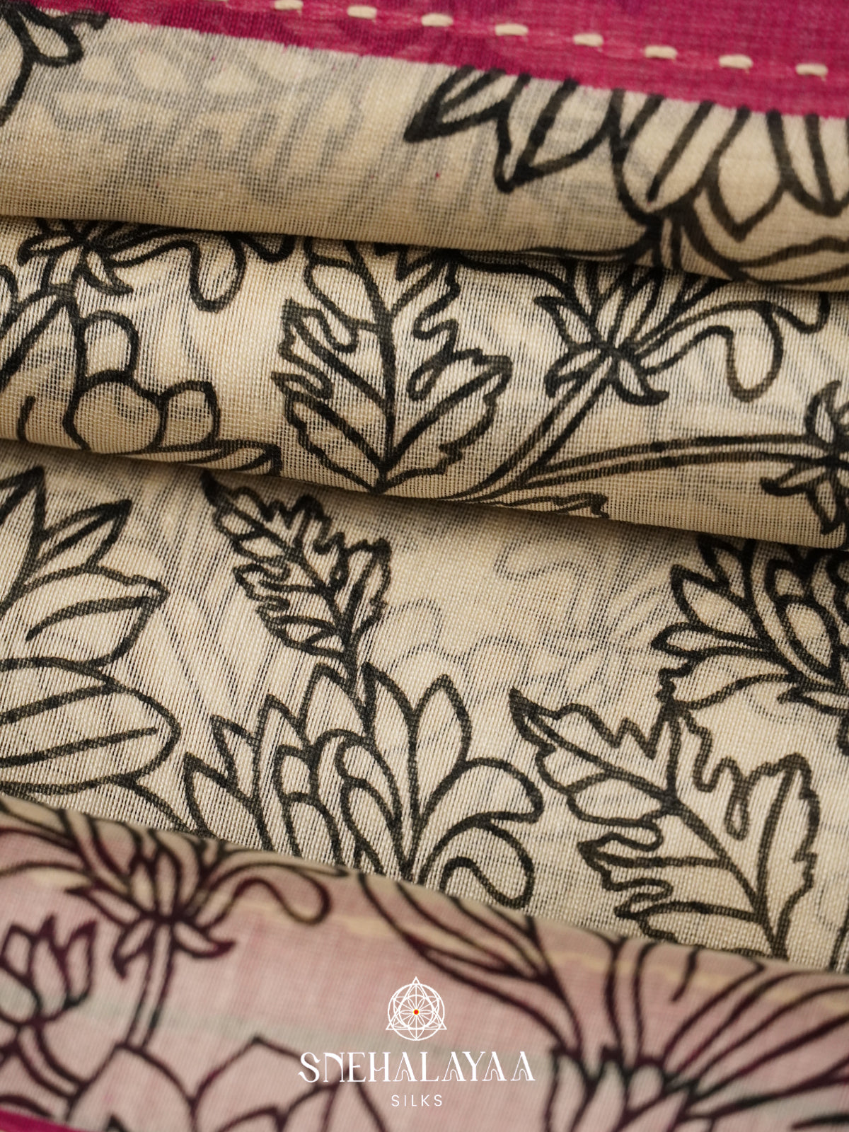 Cream Chanderi Saree