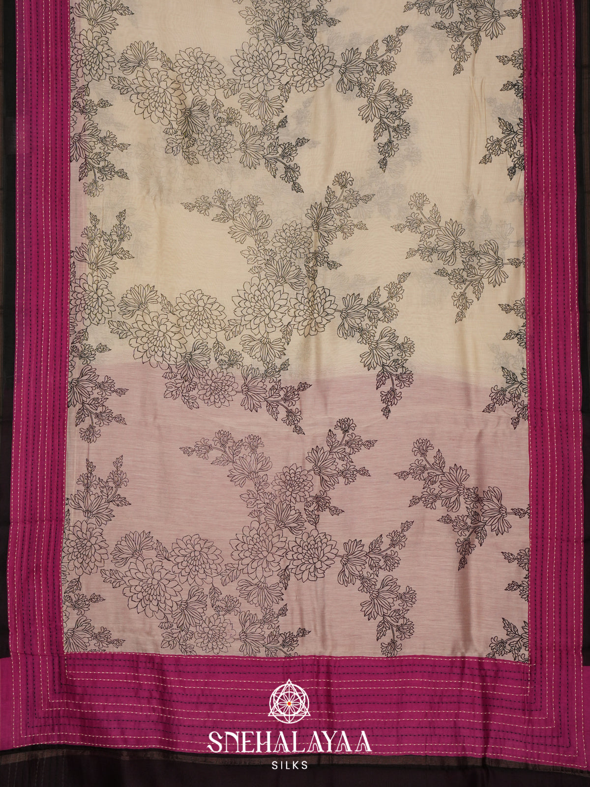 Cream Chanderi Saree