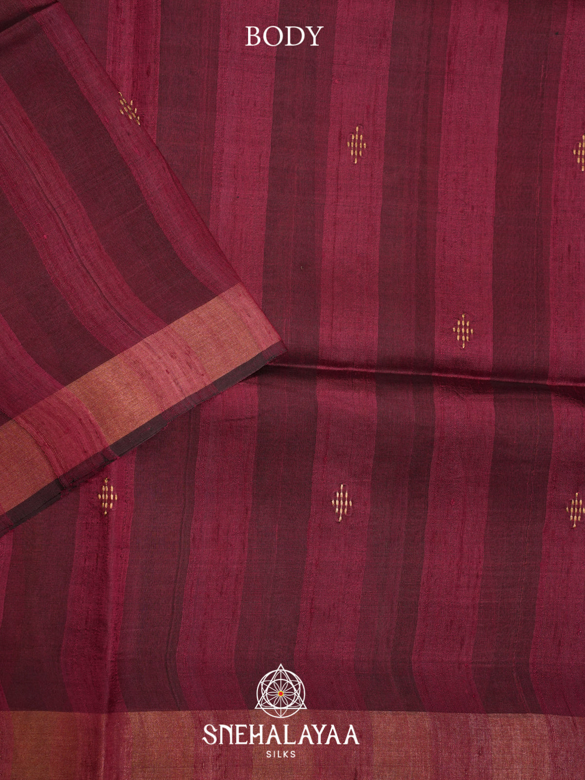 Maroon Matka Tussar Saree