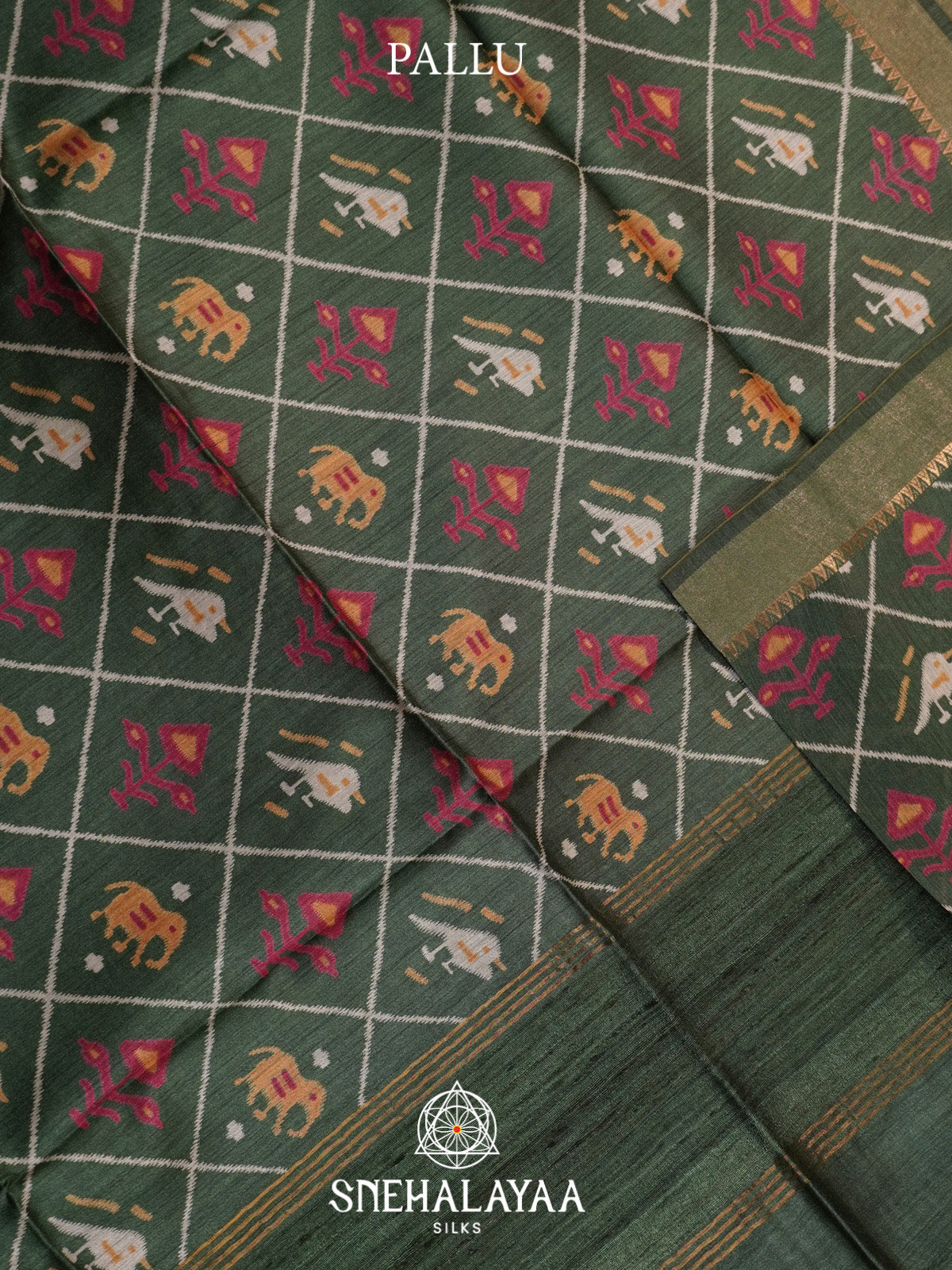 Green Tussar Silk Saree