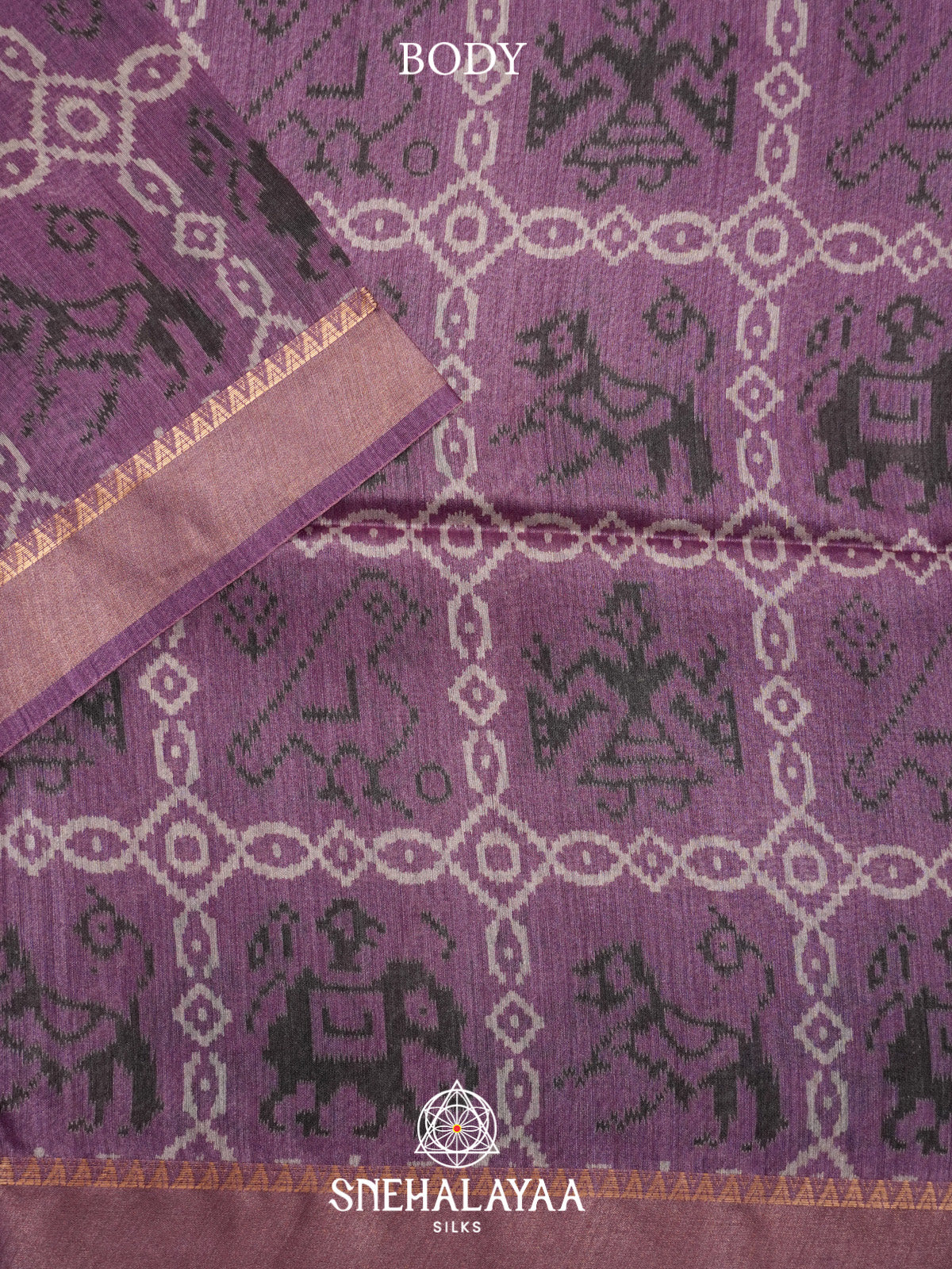 Purple Tussar Silk Saree