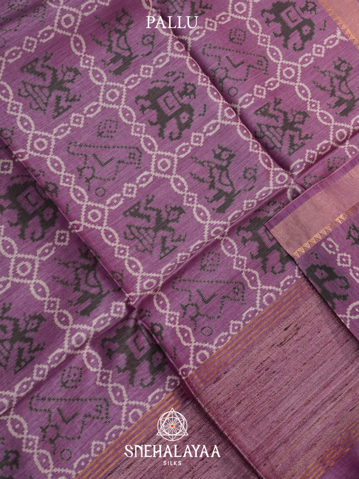 Purple Tussar Silk Saree