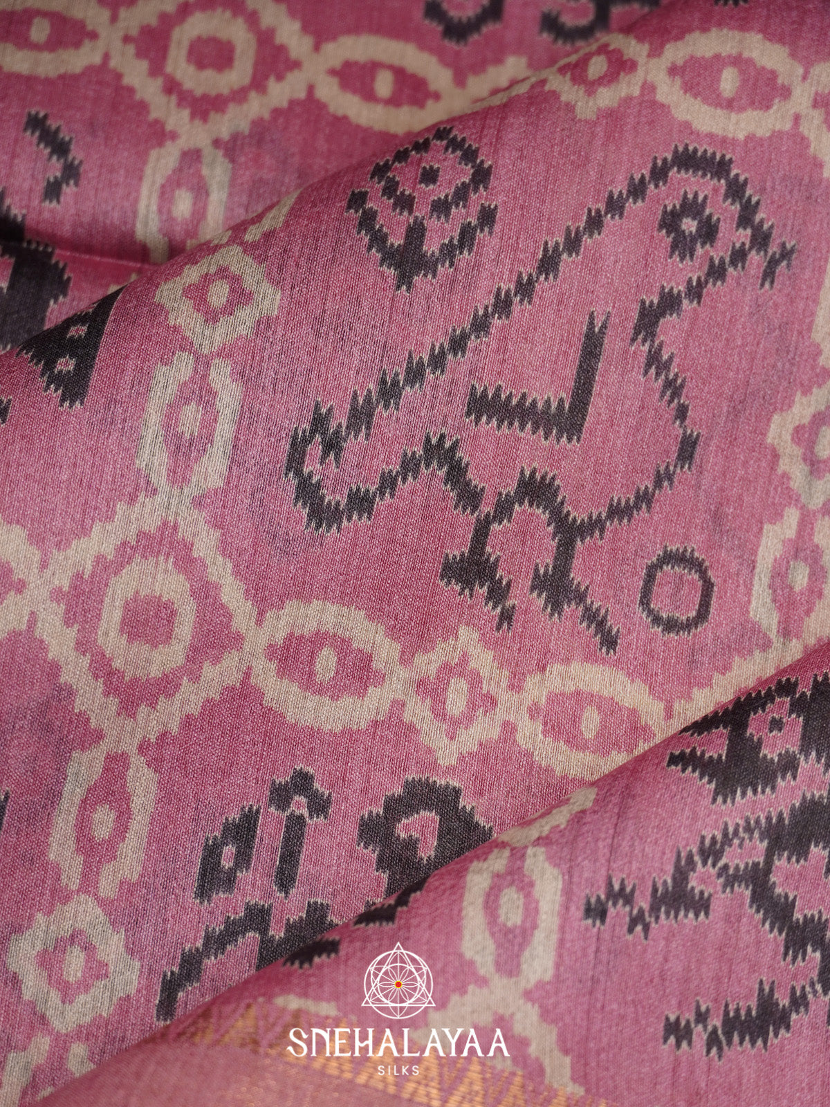 Baby Pink Tussar Silk Saree