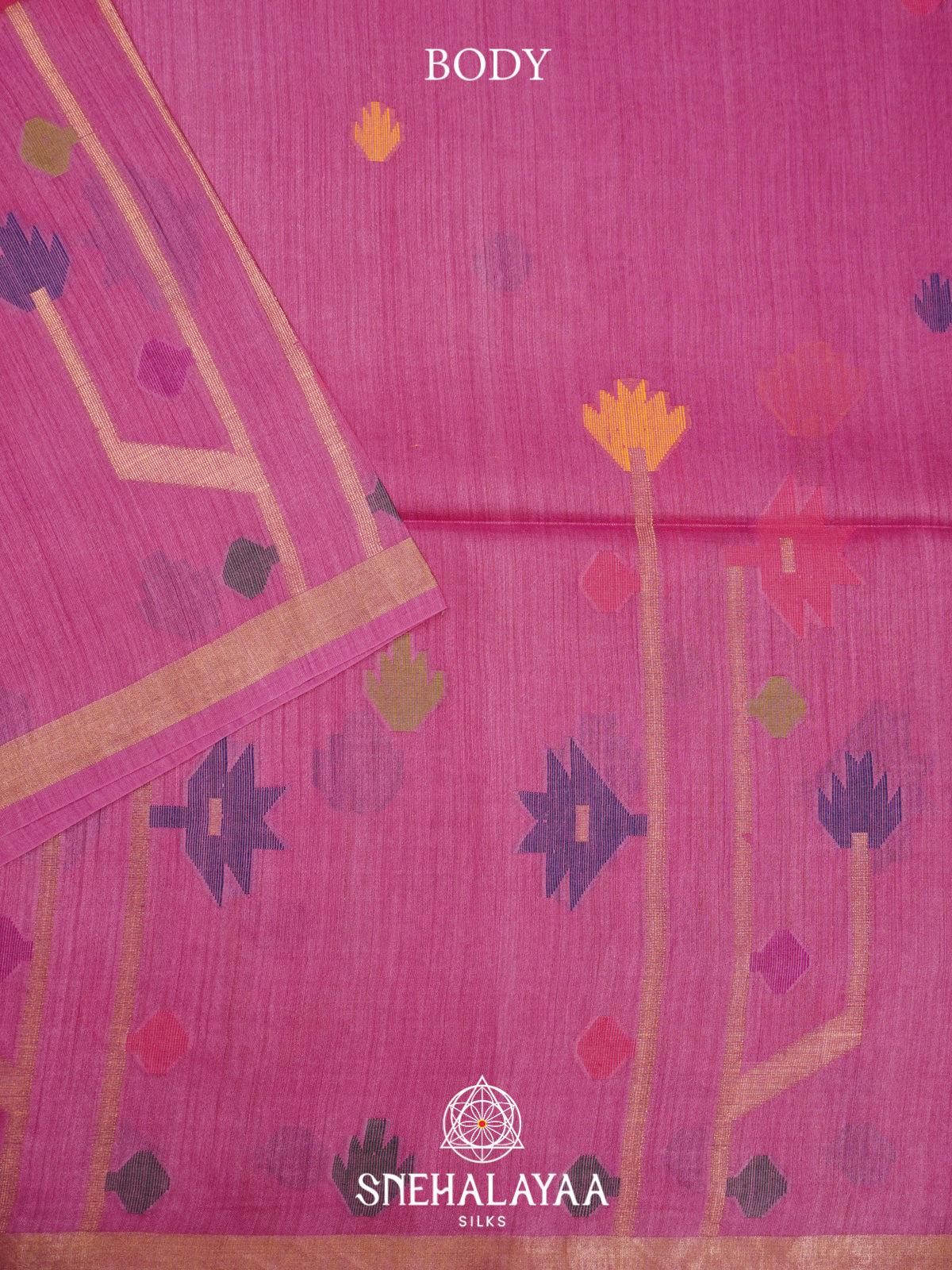 Pink Matka Tussar Silk Saree