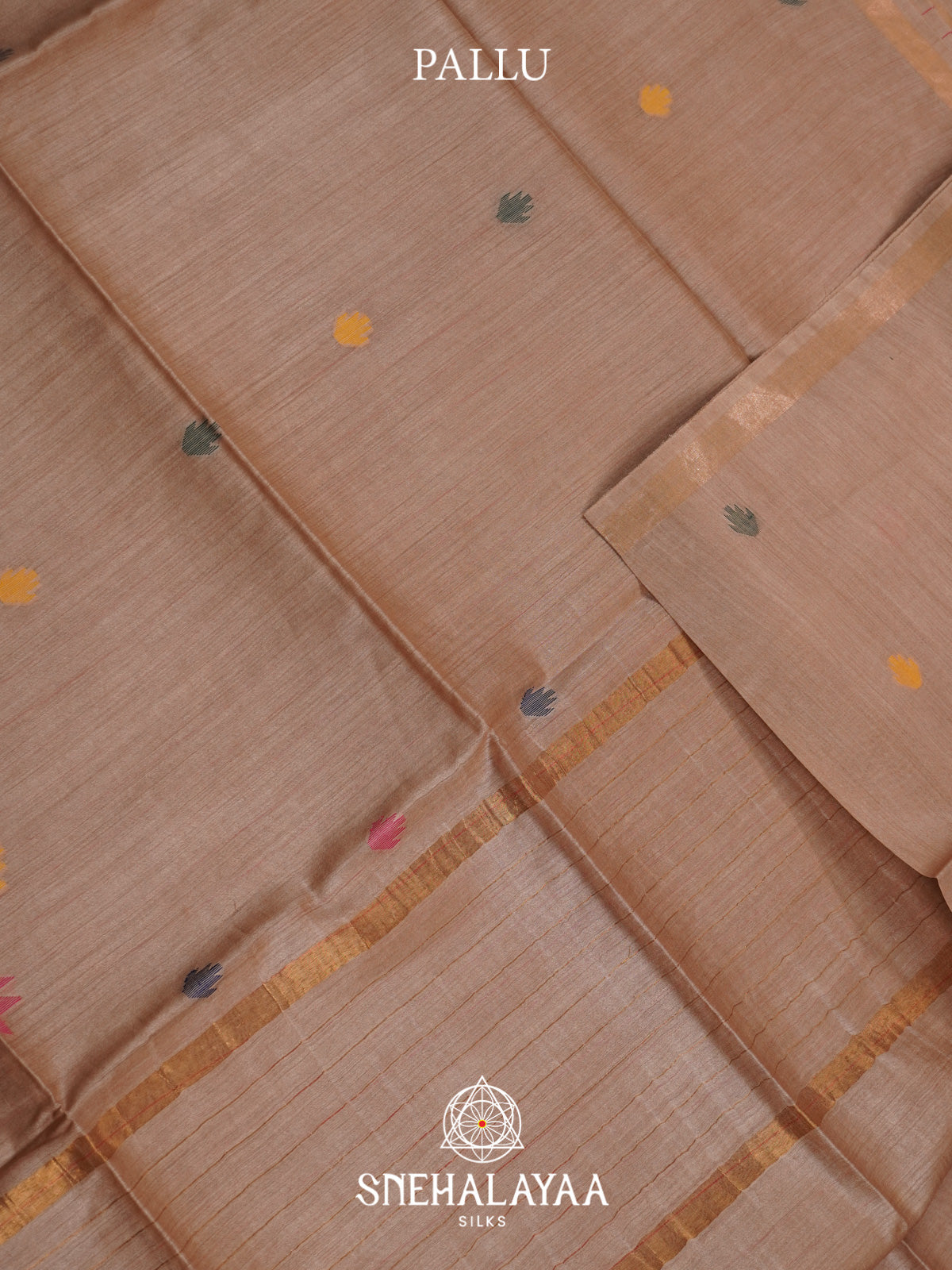 Peach Matka Tussar Silk Saree