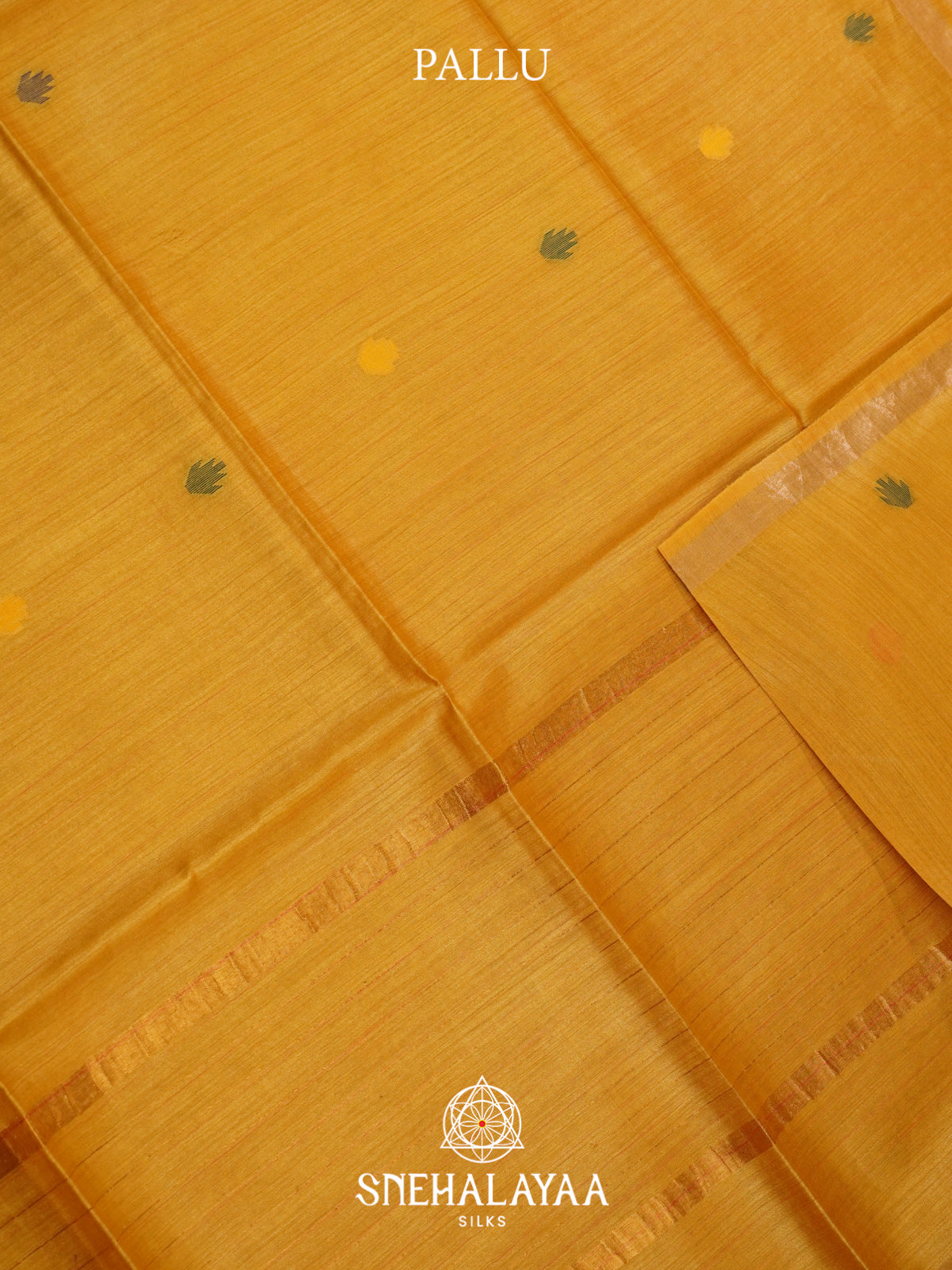 Mustard Yellow Matka Tussar Silk Saree