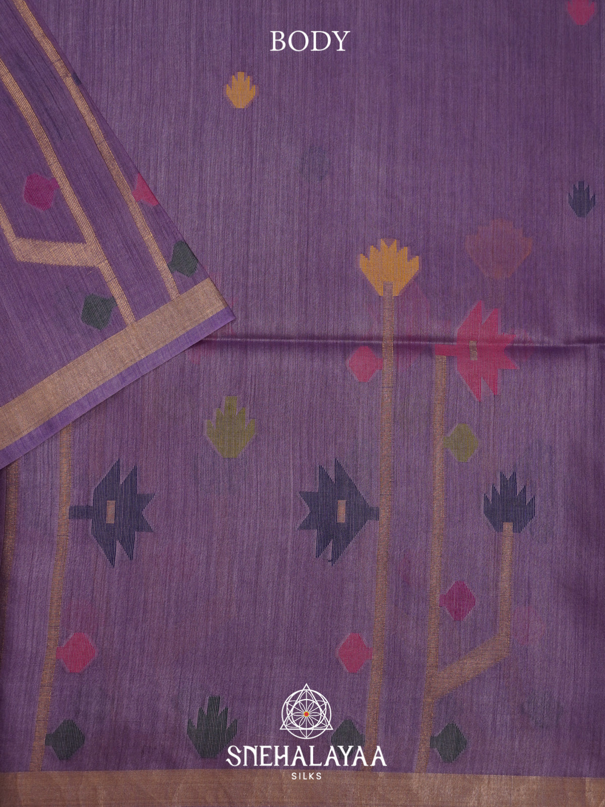 Lavender Matka Tussar Silk Saree
