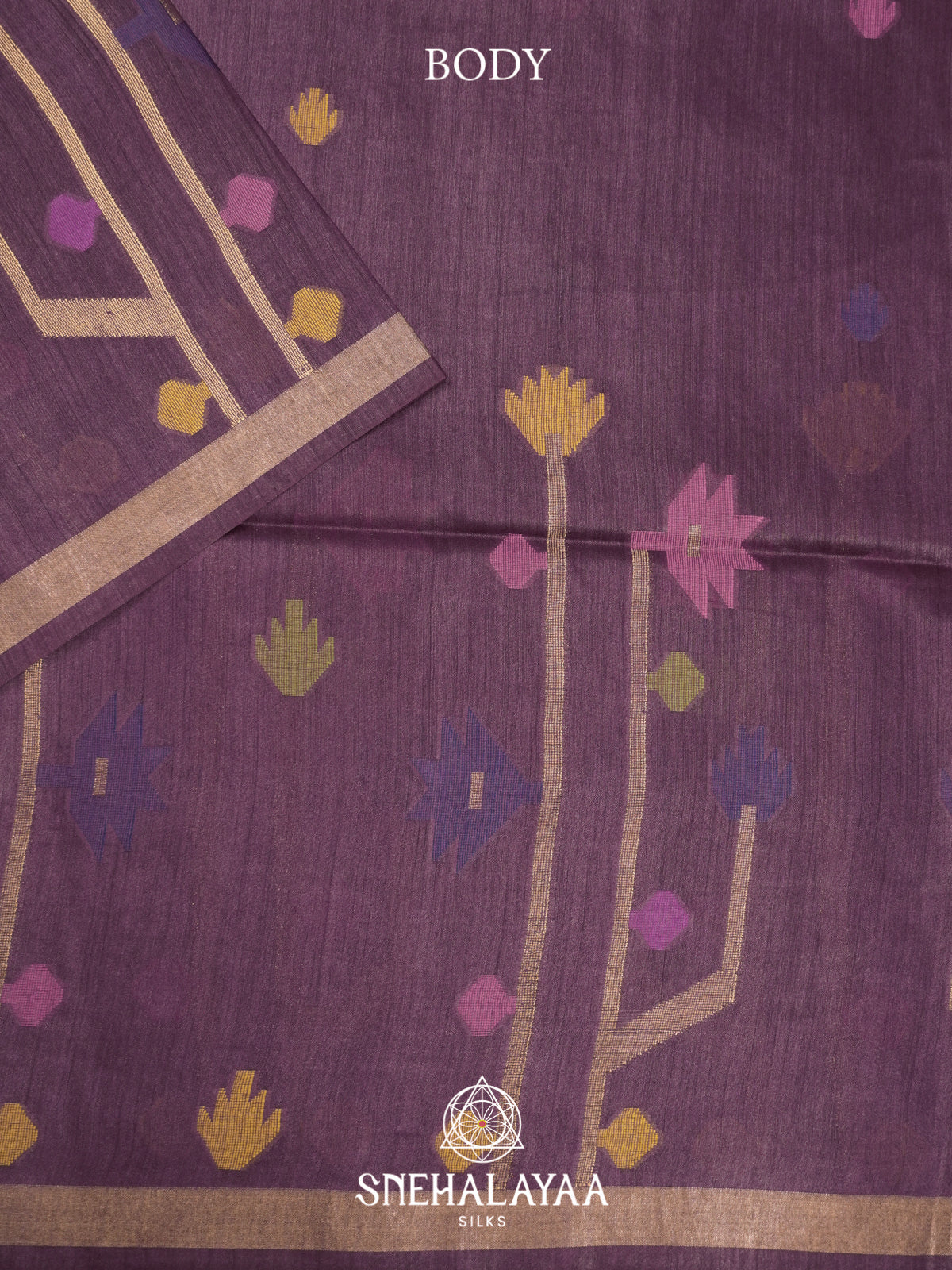 Purple Matka Tussar Silk Saree