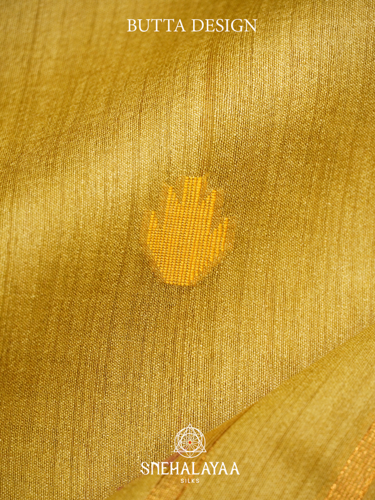 Mustard Yellow Matka Tussar Silk Saree