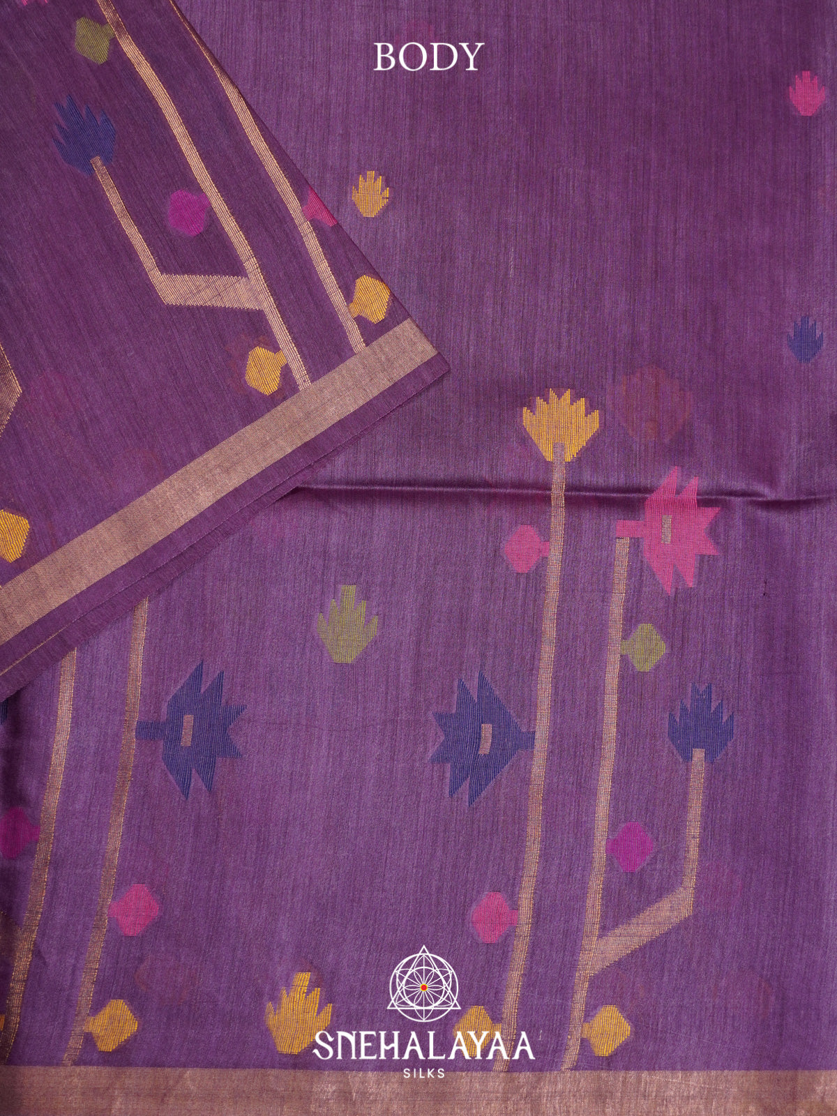 Purple Matka Tussar Silk Saree