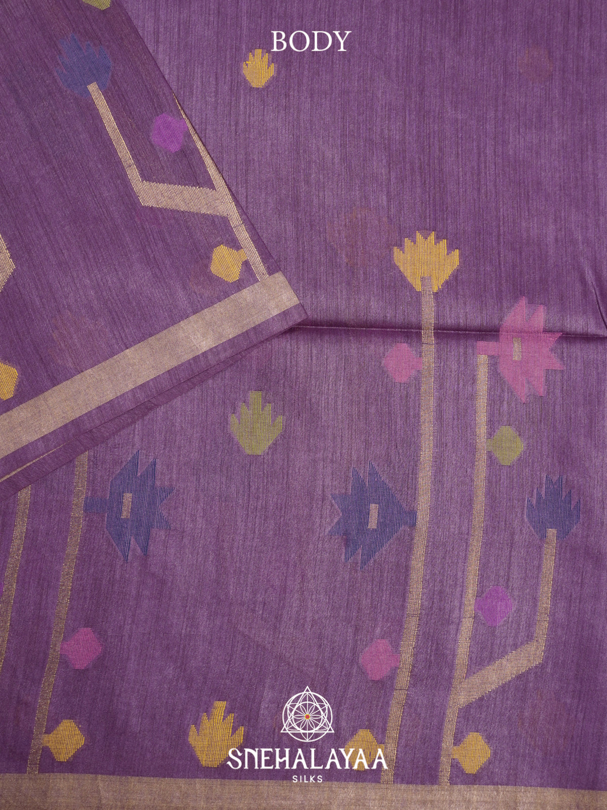 Purple Matka Tussar Silk Saree