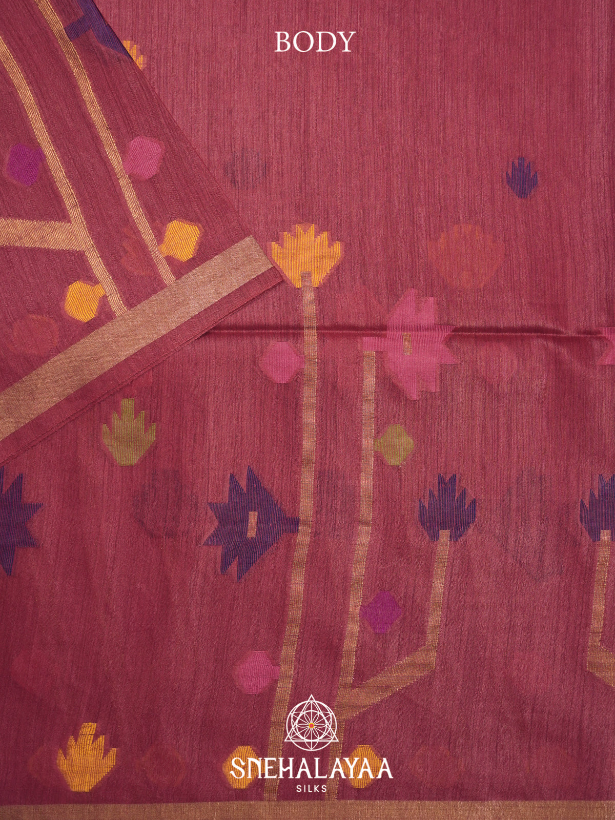 Magenta Pink Matka Tussar Silk Saree