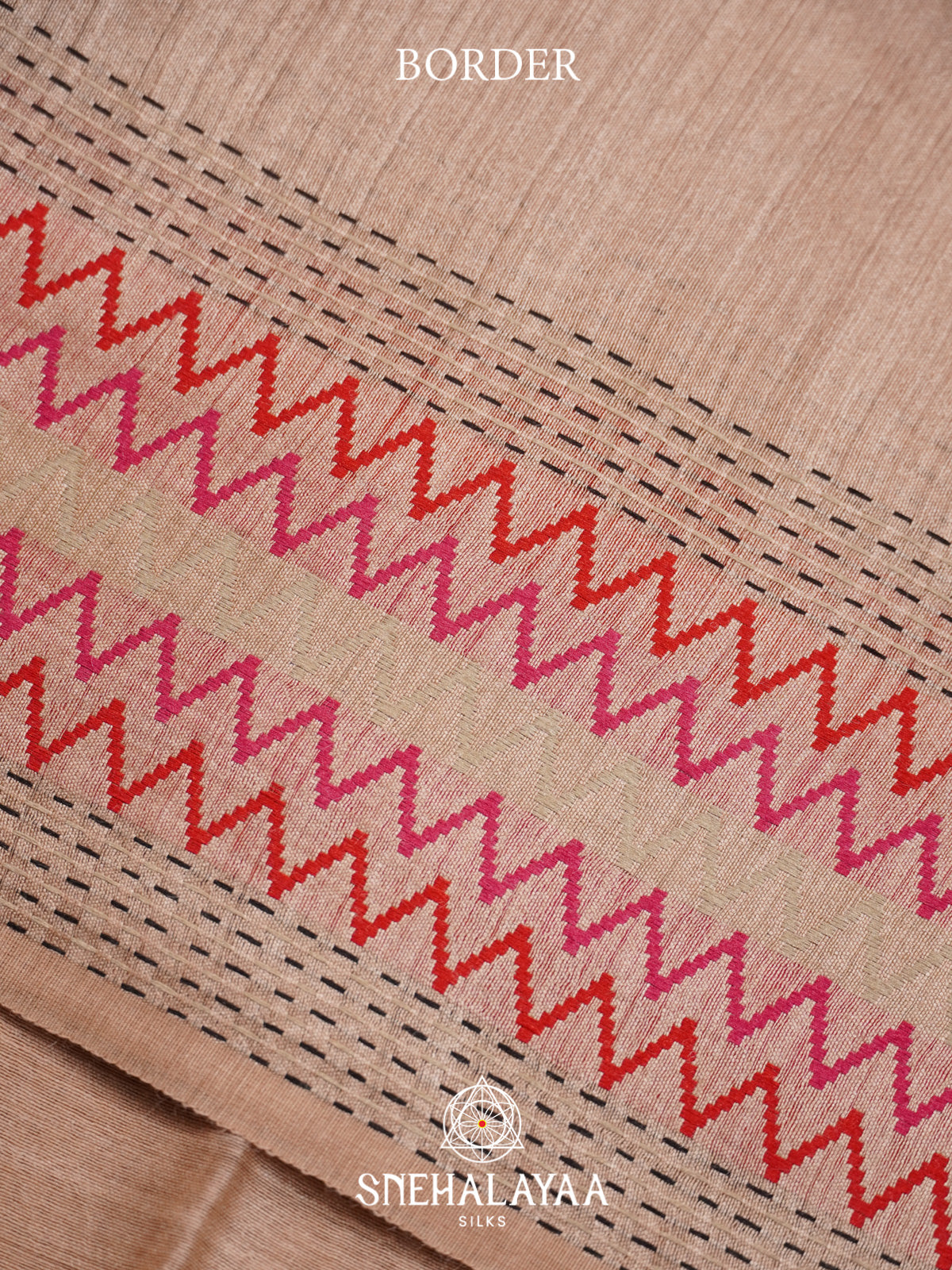Beige Matka Tussar Silk Saree