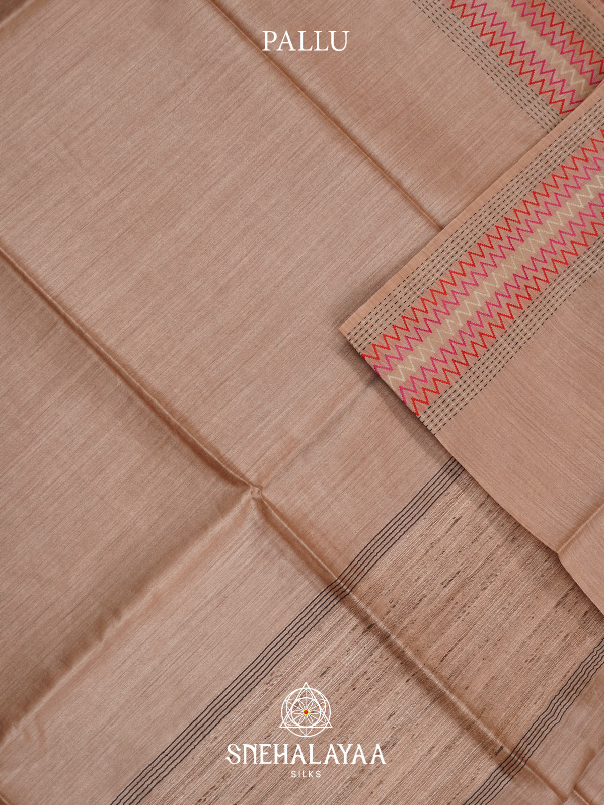 Beige Matka Tussar Silk Saree