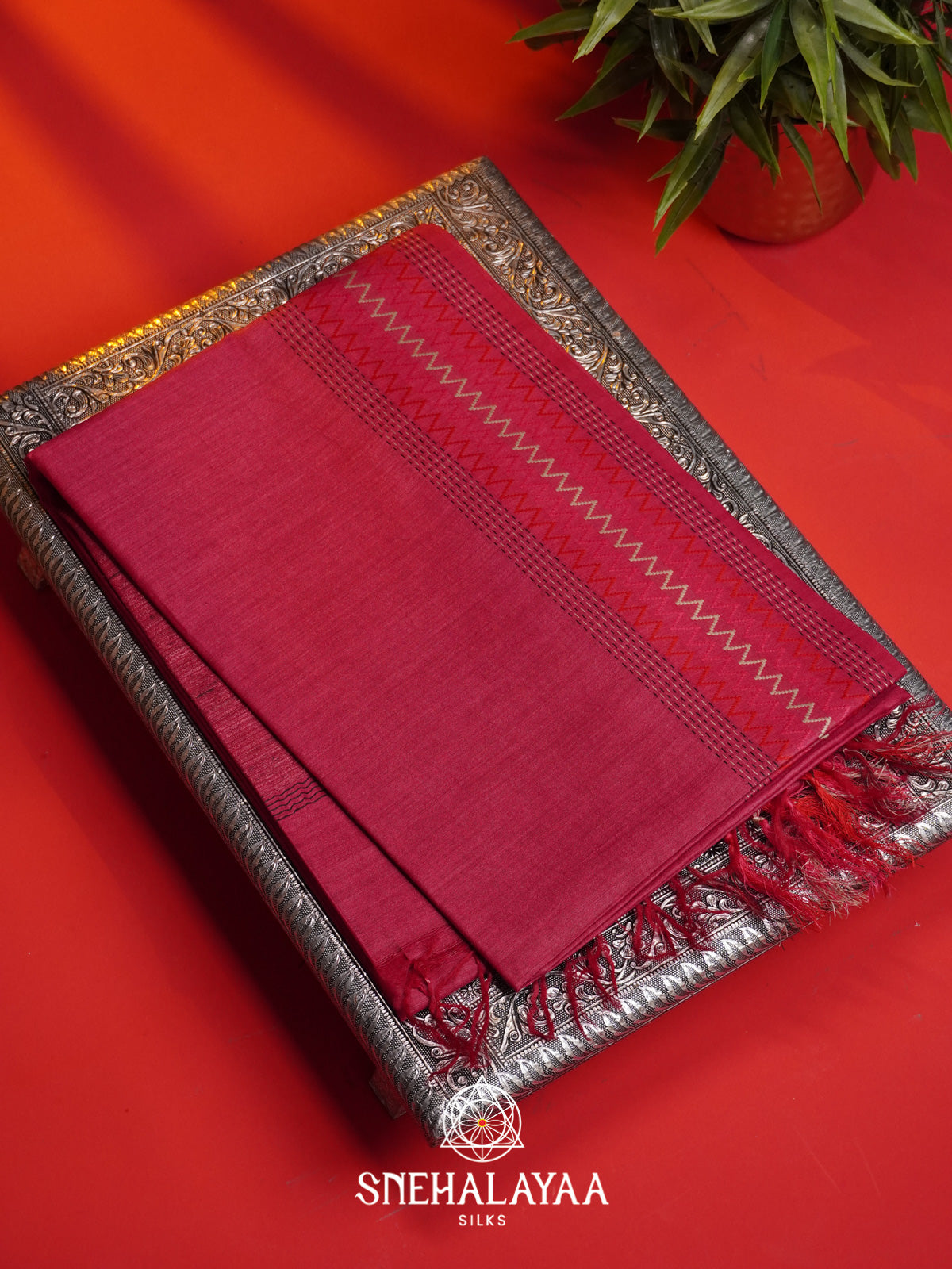 Pink Matka Tussar Silk Saree