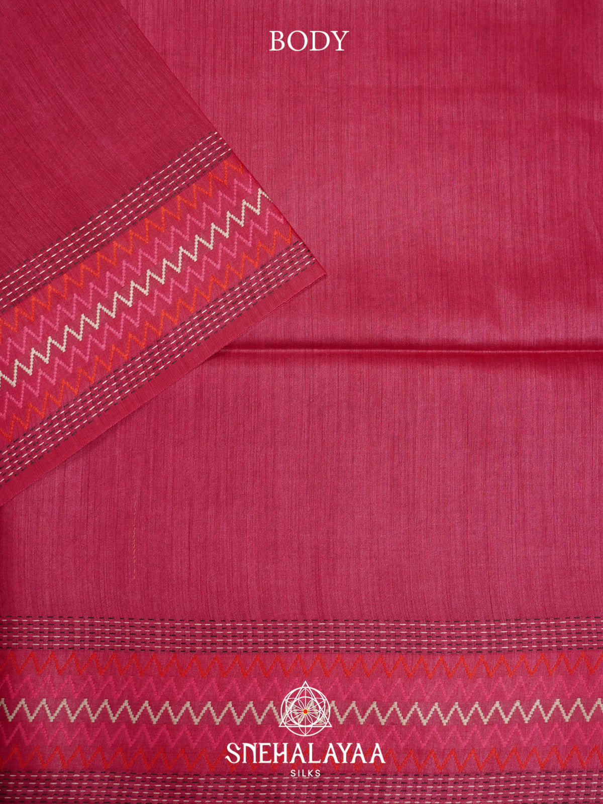 Pink Matka Tussar Silk Saree