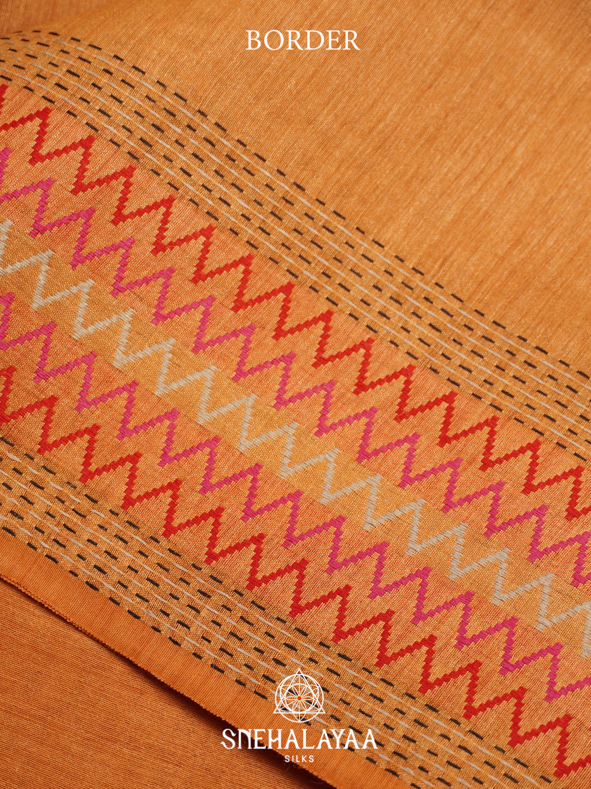 Orange Matka Tussar Silk Saree