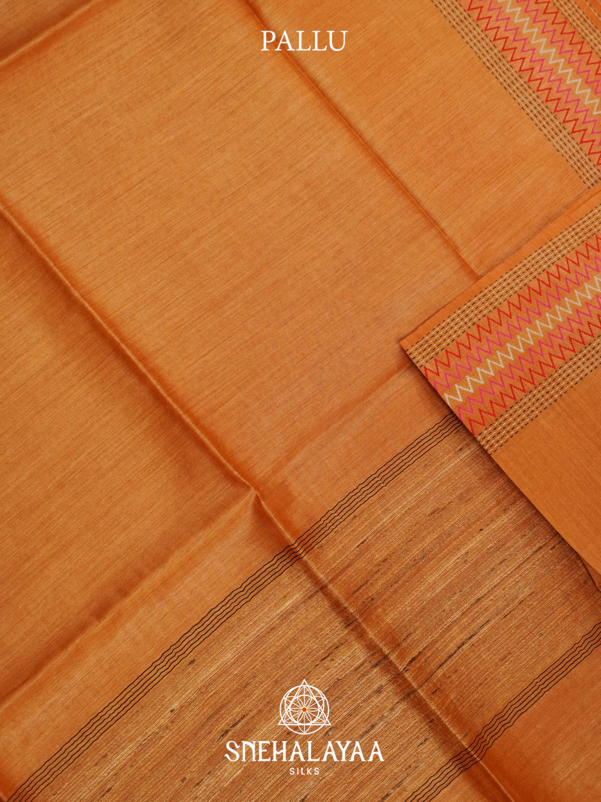 Orange Matka Tussar Silk Saree