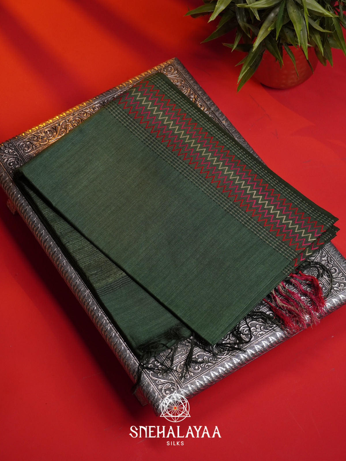 Green Matka Tussar Silk Saree