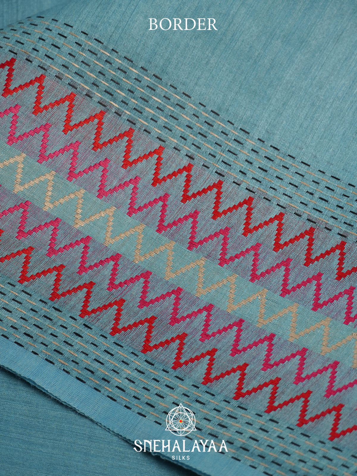 Sky Blue Matka Tussar Silk Saree