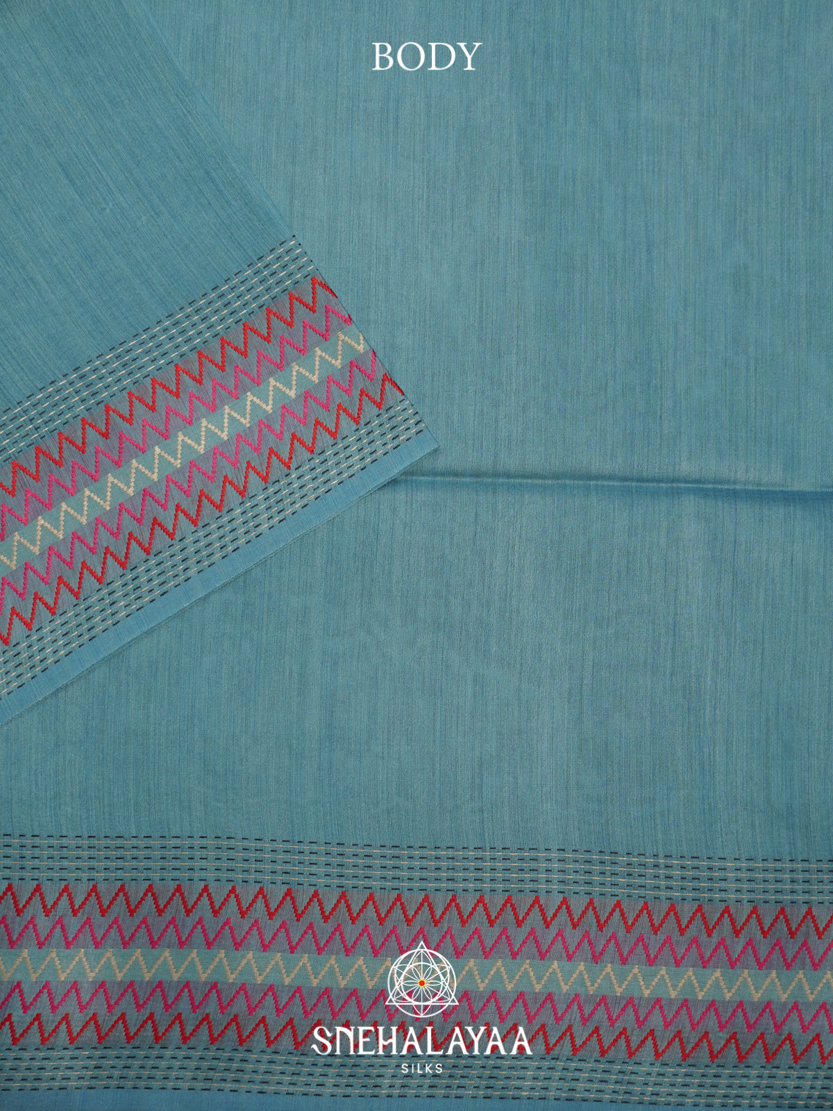 Sky Blue Matka Tussar Silk Saree