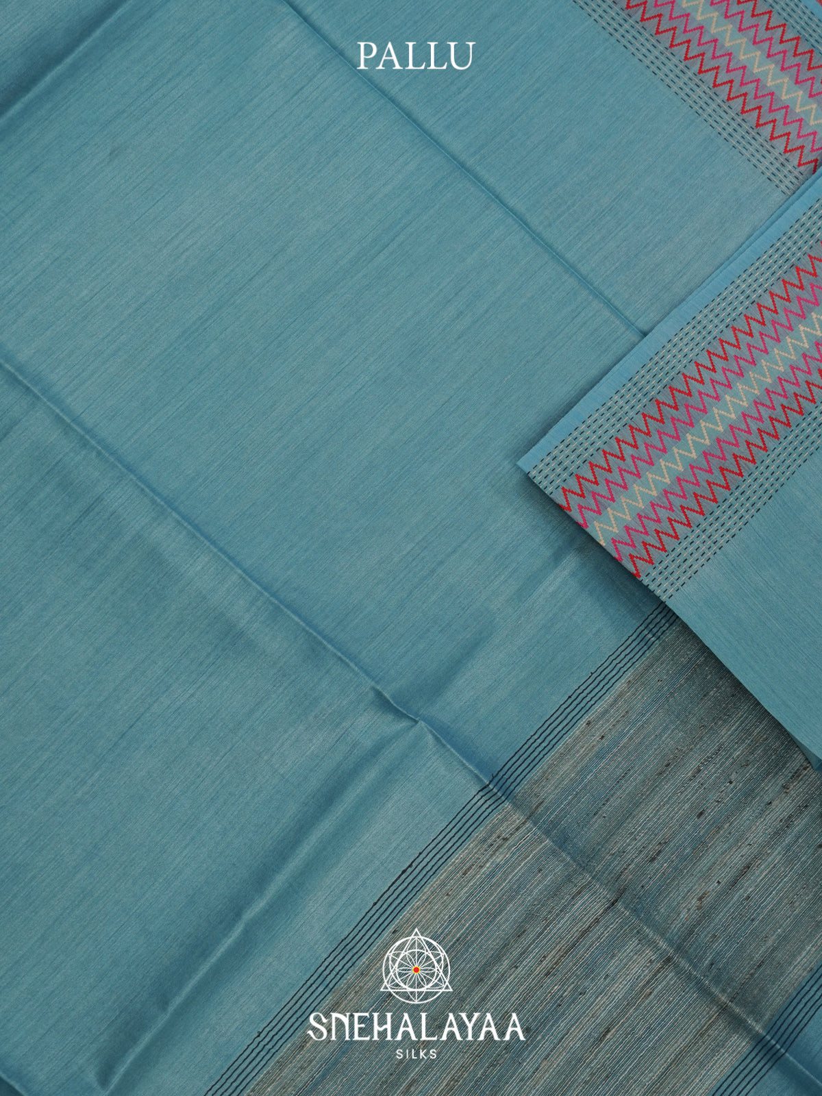 Sky Blue Matka Tussar Silk Saree
