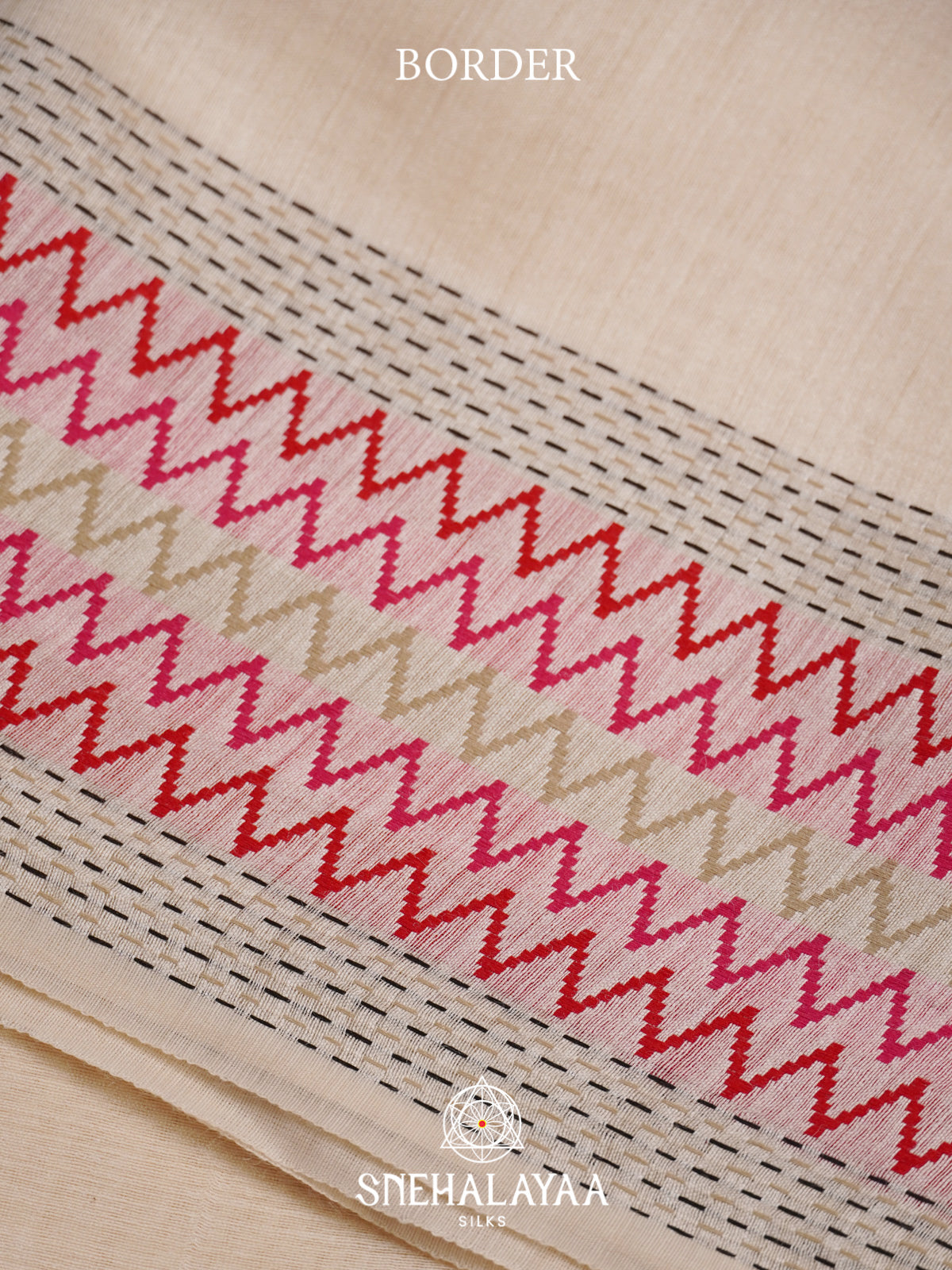 Cream Matka Tussar Silk Saree