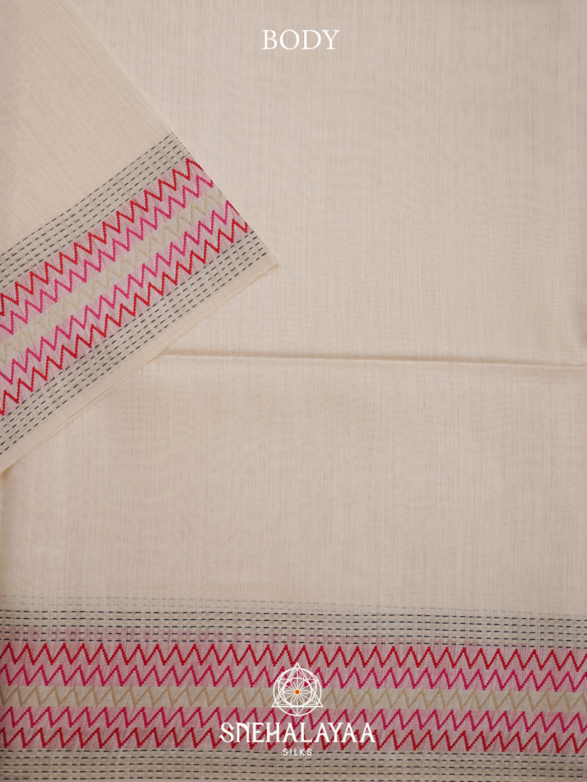Cream Matka Tussar Silk Saree