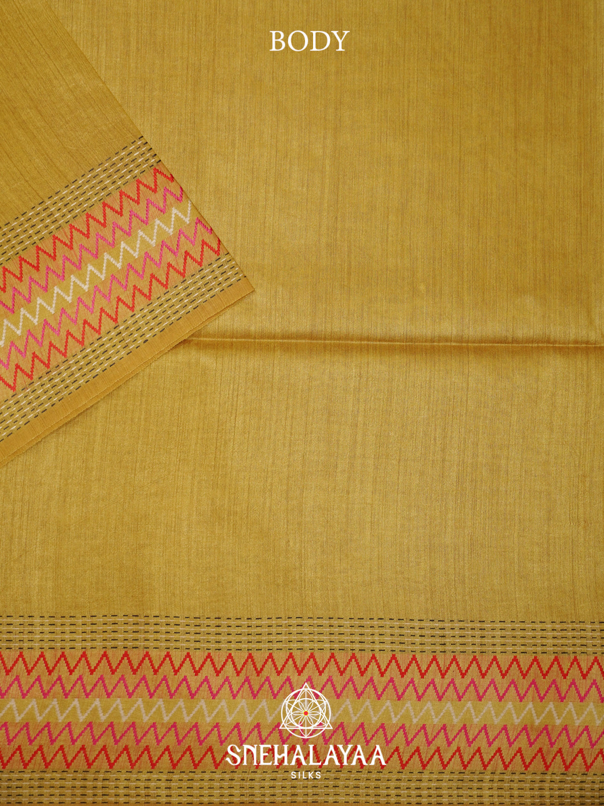 Yellow Matka Tussar Silk Saree