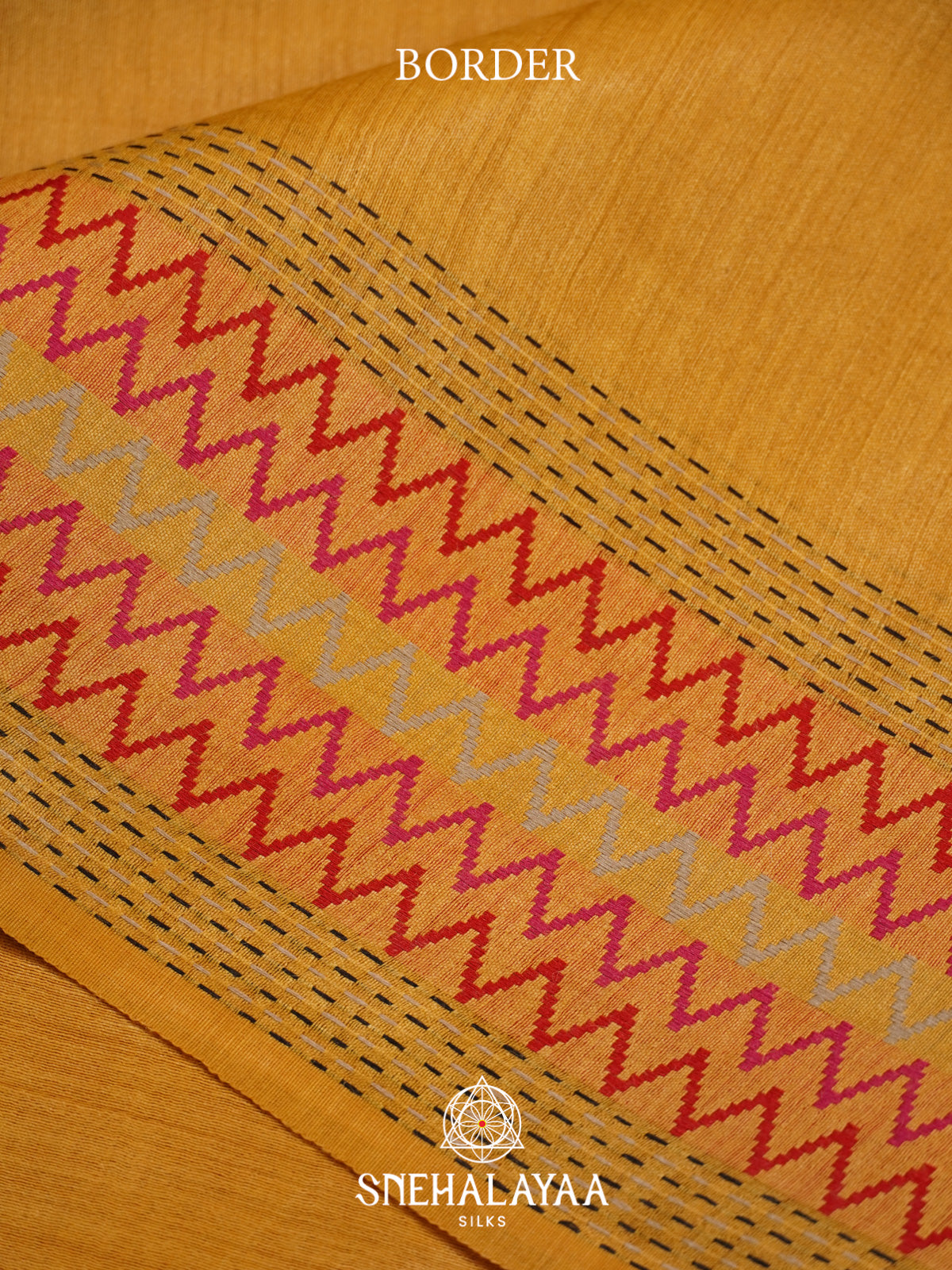 Mango Yellow Matka Tussar Silk Saree
