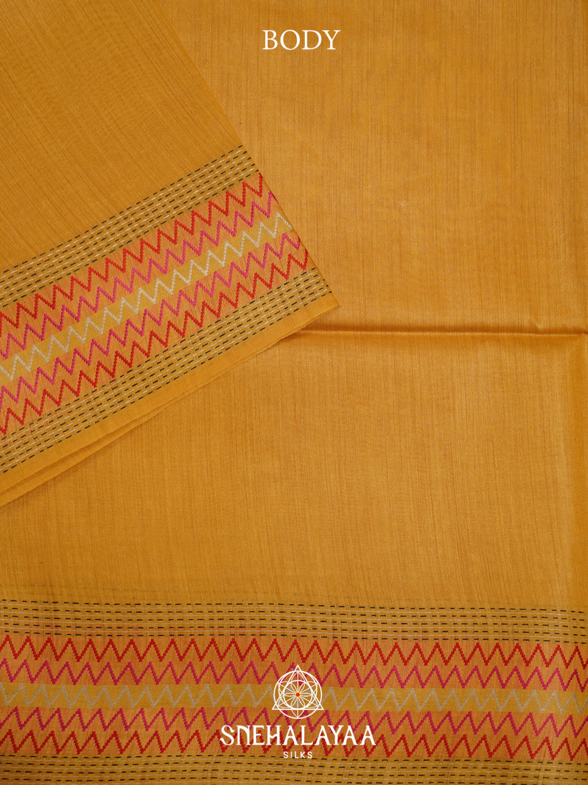 Mango Yellow Matka Tussar Silk Saree