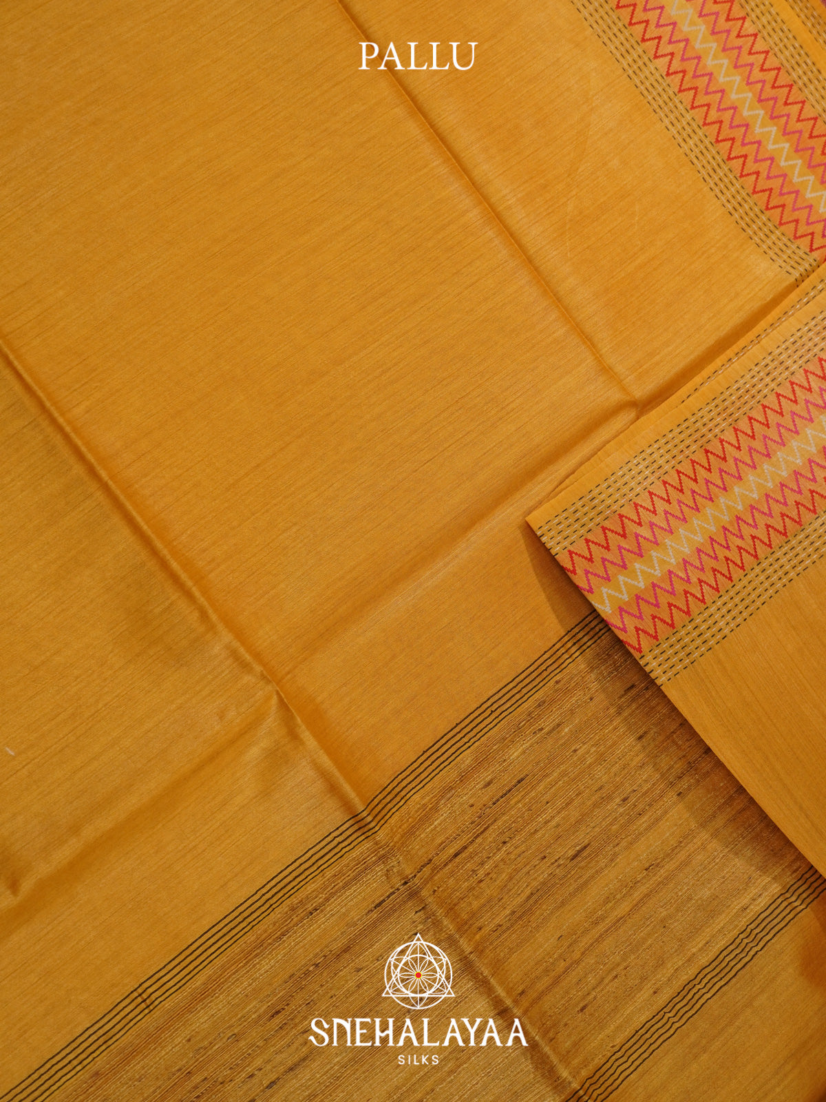 Mango Yellow Matka Tussar Silk Saree