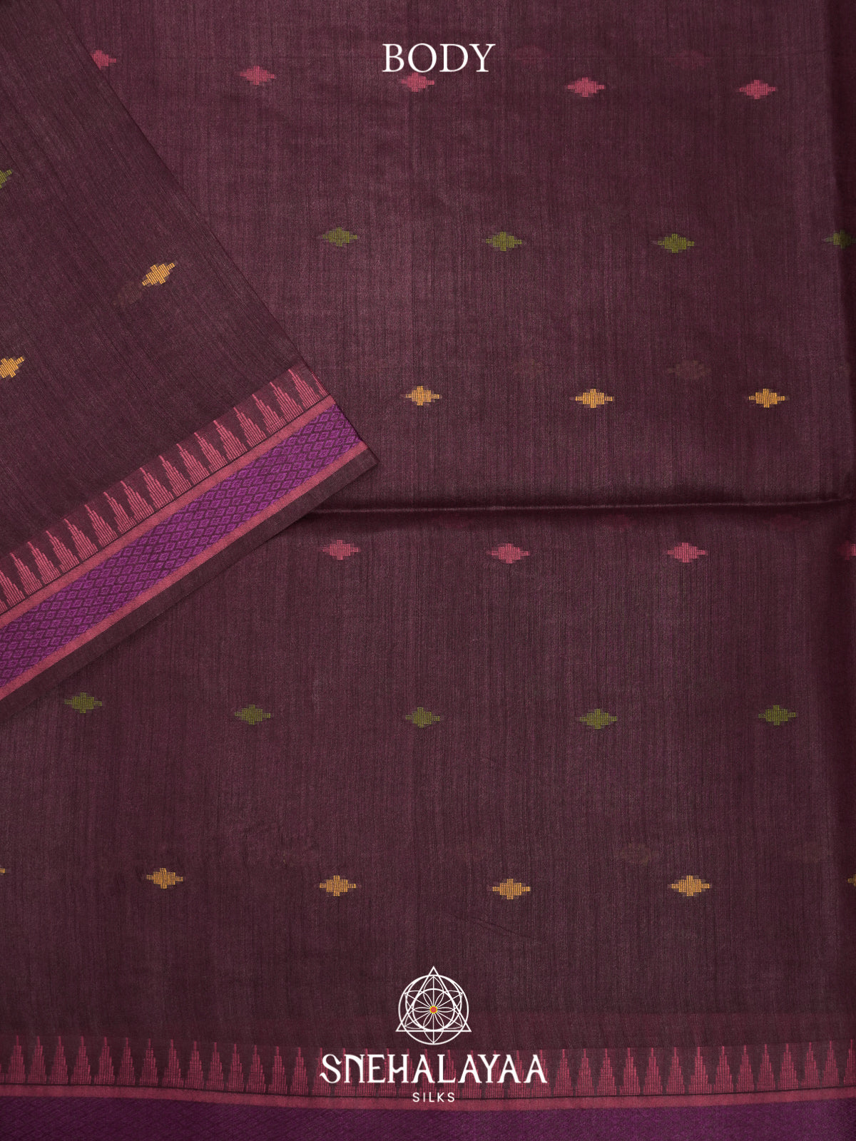 Wine Matka Tussar Silk Saree