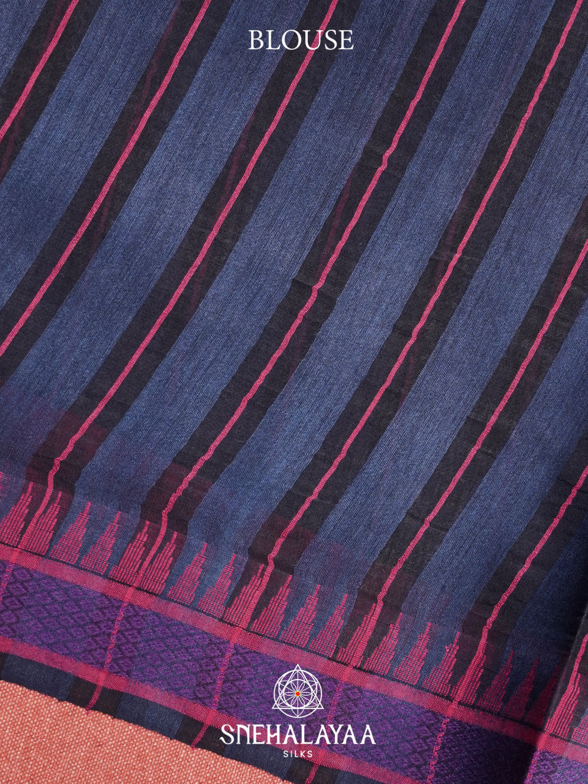 Navy Blue Matka Tussar Silk Saree