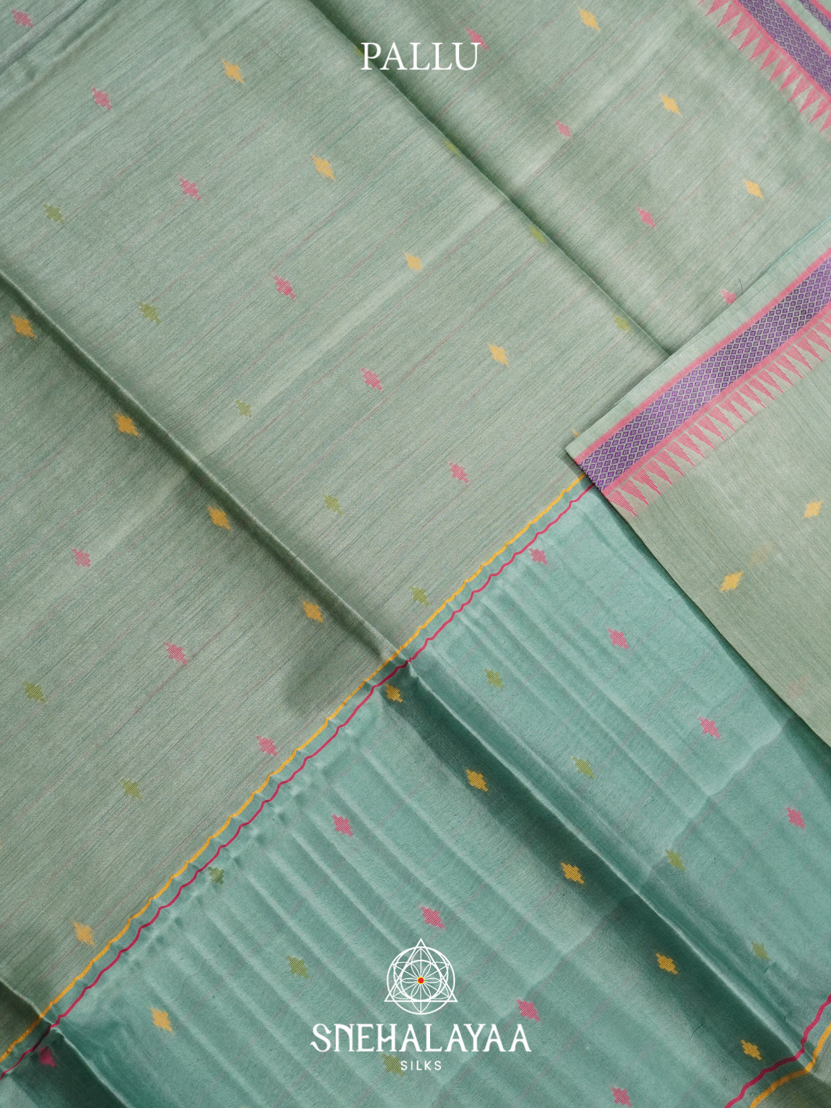 Sage Green Matka Tussar Silk Saree