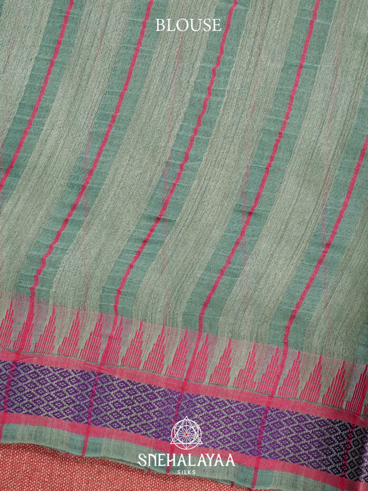 Sage Green Matka Tussar Silk Saree